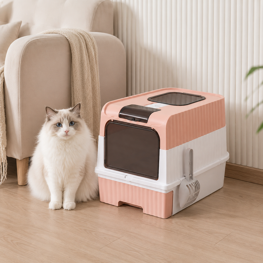 Kwispel-winkel | Gesloten Kattenbak met Lade, Kijkvenster en Geurwerend Ontwerp