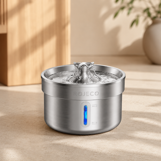 Kwispel-winkel | ROJECO Voer- en Waterdispenser voor Katten met Roestvrijstalen Voerbak