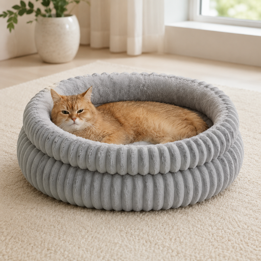 Kwispelwinkel | Zacht Pluche Kattenbed met Antislip Onderkant