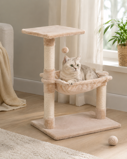 Kwispelwinkel | Compacte Krabpaal 70 cm met Hangmat en Platform