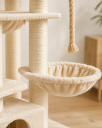 Kwispel-winkel | Luxe Kattenboom 169 cm met Groot Kattenhuis, Hangmatten en 11 Sisal Krabpalen