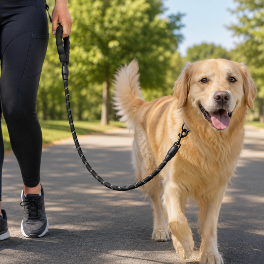Kwispel-winkel | Touwriem voor Honden – Met Gevoerd Handvat en Metalen Clip