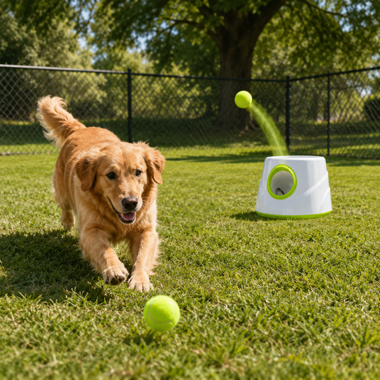 Kwispel-winkel | Automatische Ballenwerper voor Honden – Met 3 Speelballen en 3 Werpafstanden