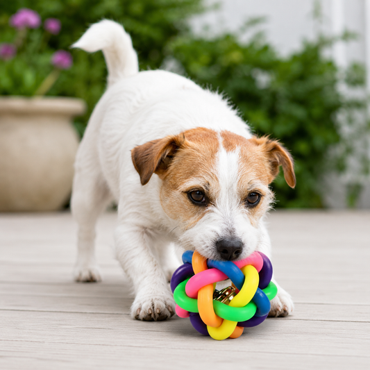 Kwispel-winkel | Rubberen Speelballen met Bel voor Honden – Set van 2