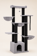 Kwispel-winkel | Luxe Kattenboom 169 cm met Groot Kattenhuis, Hangmatten en 11 Sisal Krabpalen