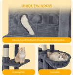 Kwispelwinkel | Luxe Kattenboom 170 cm met Hangmat, Kattenbed en 8 Sisal Krabpalen