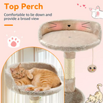 Kwispelwinkel | Kattenboom 112 cm met Kattenhuis, Platforms en Sisal Krabpalen