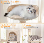 Kwispelwinkel | Kattenboom 112 cm met Kattenhuis, Platforms en Sisal Krabpalen