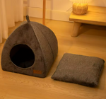 Kwispelwinkel | Warm Kattenhuis van Arctic Fleece met Handvat