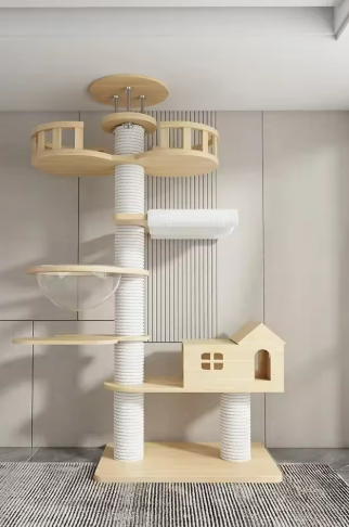 Kwispelwinkel | Moderne Houten Kattenboom in Nordic Design