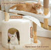 Kwispel-winkel | Moderne Kattenboom met Rotan Mand, Kattenhuis en Massief Houten Krabpalen