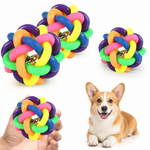 Kwispel-winkel | Rubberen Speelballen met Bel voor Honden – Set van 2